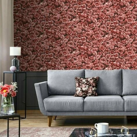 Small Red Roses Floral Wallpaper Flowers Photographic Collage Muriva Rosalee 2 Small Red Roses Floral Wallpaper Flowers Photographic Collage Muriva Rosalee - Image 2