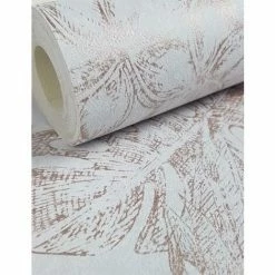 Muriva Sankuru Metallic Tropical Wallpaper Birds Floral Leaf Rose Gold Grey -MURIVA SHOP 13783046 4