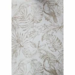 Muriva Sankuru Metallic Tropical Wallpaper Birds Floral Leaf Light Grey Gold