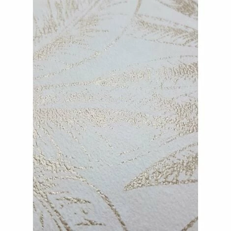 Muriva Sankuru Metallic Tropical Wallpaper Birds Floral Leaf Light Grey Gold 2 Muriva Sankuru Metallic Tropical Wallpaper Birds Floral Leaf Light Grey Gold - Image 2