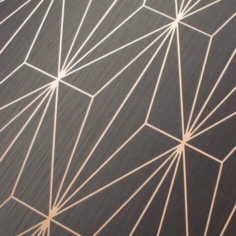 Charcoal Rose Gold Metallic Geometric Wallpaper Triangles Vinyl Muriva Kayla 4 Charcoal Rose Gold Metallic Geometric Wallpaper Triangles Vinyl Muriva Kayla - Image 4