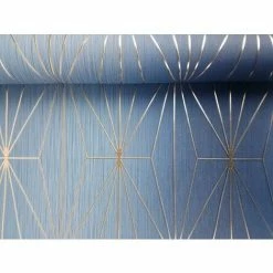 Blue Bronze Metallic Geometric Wallpaper Triangles Vinyl Embossed Muriva Kayla -MURIVA SHOP 14156009 3