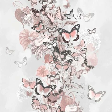 Rose Gold Grey Floral Butterfly Wallpaper Glitter Botanical Muriva Summertime 1 Rose Gold Grey Floral Butterfly Wallpaper Glitter Botanical Muriva Summertime