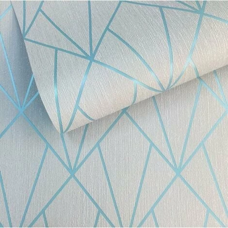 Grey Turquoise Geometric Diamonds Wallpaper Metallic Glitter Muriva Indra 3 Grey Turquoise Geometric Diamonds Wallpaper Metallic Glitter Muriva Indra - Image 3
