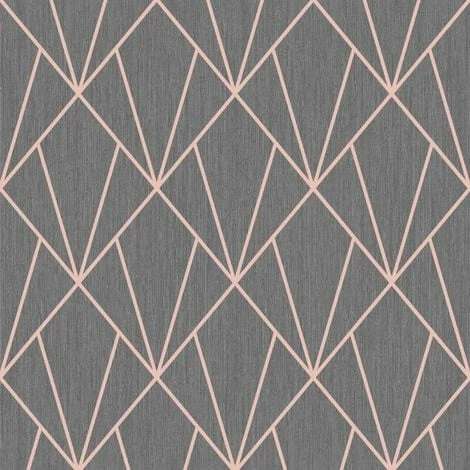 Charcoal Rose Gold Geometric Diamonds Wallpaper Metallic Glitter Muriva Indra 1 Charcoal Rose Gold Geometric Diamonds Wallpaper Metallic Glitter Muriva Indra