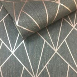 Charcoal Rose Gold Geometric Diamonds Wallpaper Metallic Glitter Muriva Indra 5 Charcoal Rose Gold Geometric Diamonds Wallpaper Metallic Glitter Muriva Indra -MURIVA SHOP 15477599 3