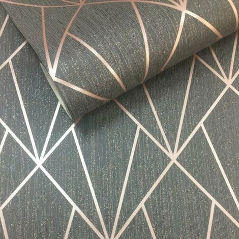 Charcoal Rose Gold Geometric Diamonds Wallpaper Metallic Glitter Muriva Indra 3 Charcoal Rose Gold Geometric Diamonds Wallpaper Metallic Glitter Muriva Indra - Image 3