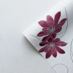 Muriva Orla Red Floral Glitter Wallpaper White Silver Metallic Shimmer Vinyl 5 Muriva Orla Red Floral Glitter Wallpaper White Silver Metallic Shimmer Vinyl -MURIVA SHOP 15477603 3