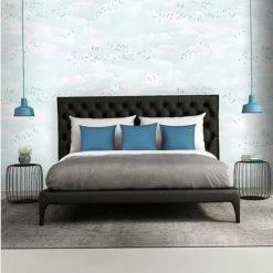 Alternative view of Muriva Fly Way Wallpaper Blue White Clouds Sky Birds Animal Print Metallic