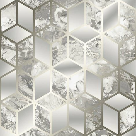 Geometric Cube Liquid Marble Grey Gold Wallpaper Elixir Muriva Metallic Modern 1 Geometric Cube Liquid Marble Grey Gold Wallpaper Elixir Muriva Metallic Modern