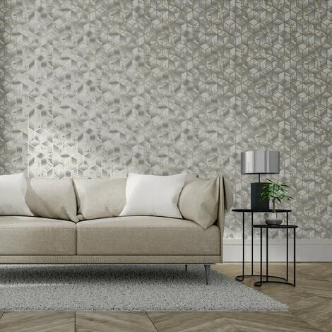 Geometric Cube Liquid Marble Grey Gold Wallpaper Elixir Muriva Metallic Modern 4 Geometric Cube Liquid Marble Grey Gold Wallpaper Elixir Muriva Metallic Modern - Image 4