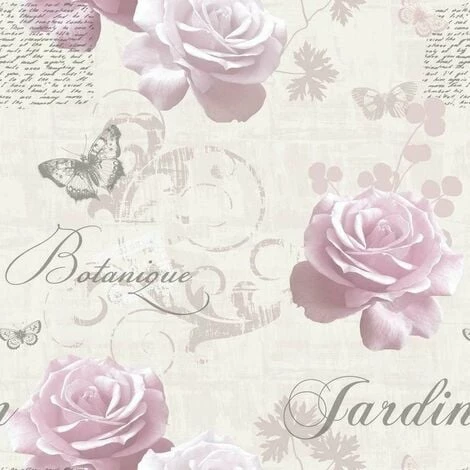 Muriva Botanical Garden Wallpaper Pink Rose Script Floral Butterfly Muriva Botanical Garden Wallpaper Pink Rose Script Floral Butterfly -MURIVA SHOP 29316683 1