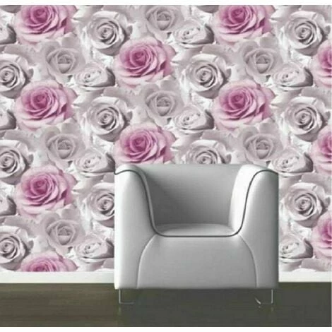 Muriva Madison Rose Floral Wallpaper Large Bloom Pink Flowers 3 Muriva Madison Rose Floral Wallpaper Large Bloom Pink Flowers - Image 3
