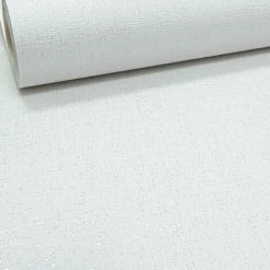 MURIVA White Thick Textured Silver Glitter Vinyl Wallpaper Shimmer Linen Effect Plain -MURIVA SHOP 29316747 4