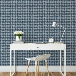 Houndstooth Wallpaper Muriva Silver Blue Geometric Modern Teenager Boys Bedroom 6 Houndstooth Wallpaper Muriva Silver Blue Geometric Modern Teenager Boys Bedroom -MURIVA SHOP 31934293 3
