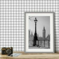 Houndstooth Wallpaper Muriva Silver White Geometric Modern Teenager Boys Bedroom -MURIVA SHOP 31934325 4
