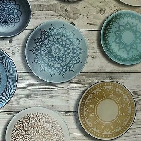 Table Mosaic Plate Wallpaper Muriva Wood Effect Paste The Wall Blue 1 Table Mosaic Plate Wallpaper Muriva Wood Effect Paste The Wall Blue