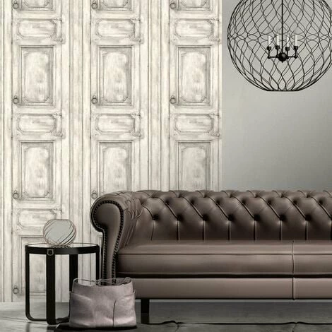 White Rustic Cupboard Wallpaper Muriva Wood Panel Effect Paste The Wall Vinyl White Rustic Cupboard Wallpaper Muriva Wood Panel Effect Paste The Wall Vinyl -MURIVA SHOP 33838157 2
