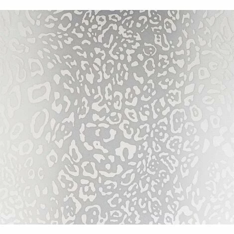 MURIVA Leopard Skin Wallpaper Animal Print Grey White Silver Metallic 1 MURIVA Leopard Skin Wallpaper Animal Print Grey White Silver Metallic