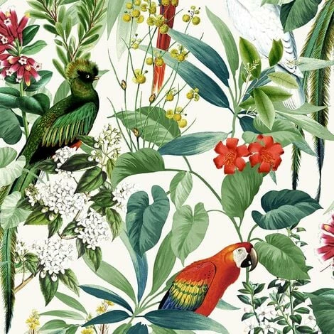 Muriva - Escapade Ikala Jungle Birds Tropical Parrot Wallpaper - Multi - L76204 1 Muriva - Escapade Ikala Jungle Birds Tropical Parrot Wallpaper - Multi - L76204