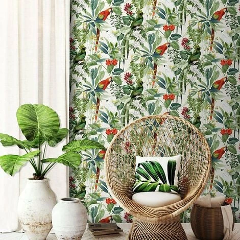 Muriva - Escapade Ikala Jungle Birds Tropical Parrot Wallpaper - Multi - L76204 2 Muriva - Escapade Ikala Jungle Birds Tropical Parrot Wallpaper - Multi - L76204 - Image 2