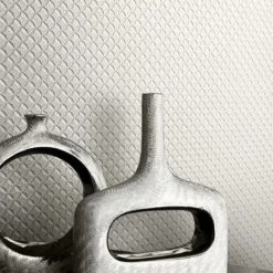 MURIVA Kylie Minogue At Home Ultra Heavy Weight Foil Wallpaper Dimond Print Ivory