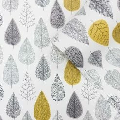 Alternative view of Into The Woods Wallpaper Muriva White Grey Yellow Trees Modern Natural