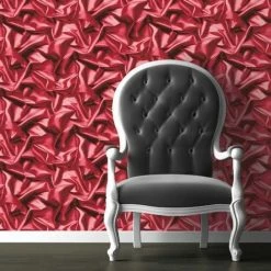 Alternative view of MURIVA 3D Effect Velvet Silk Cerise Pink/Red Crushed Wallpaper