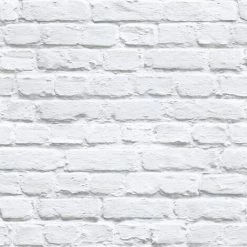Muriva - White / Grey Painted White Washed Brick Effect Wallpaper - 102539