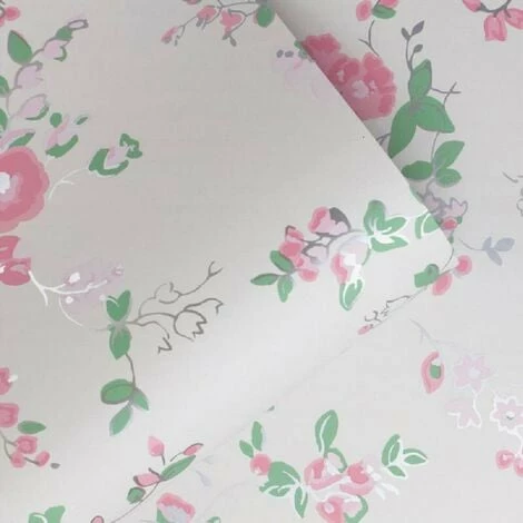 MURIVA Cath Kidston Floral Flower Cream Pink Green Luxury Wallpaper Paste The Paper 1 MURIVA Cath Kidston Floral Flower Cream Pink Green Luxury Wallpaper Paste The Paper