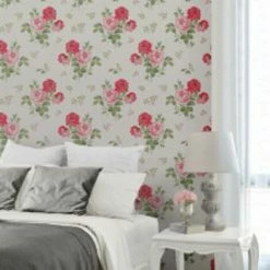 Alternative view of MURIVA Cath Kidston Floral Flower Rose Pink Green Luxury Wallpaper Nature