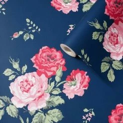 Alternative view of MURIVA Cath Kidston Floral Flower Blue Pink Green Luxury Wallpaper Paste The Paper