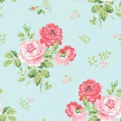 MURIVA Cath Kidston Floral Flower Turquoise Pink Green Luxury Wallpaper Paste Paper 6 MURIVA Cath Kidston Floral Flower Turquoise Pink Green Luxury Wallpaper Paste Paper -MURIVA SHOP 36337382 3
