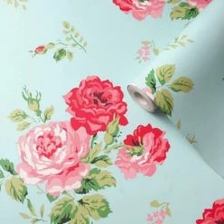 MURIVA Cath Kidston Floral Flower Turquoise Pink Green Luxury Wallpaper Paste Paper 7 MURIVA Cath Kidston Floral Flower Turquoise Pink Green Luxury Wallpaper Paste Paper -MURIVA SHOP 36337382 4