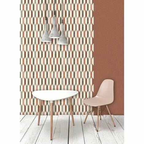 3D Geometric Wallpaper Retro Vintage Vinyl Diamonds Lines Shapes Bold Muriva 2 3D Geometric Wallpaper Retro Vintage Vinyl Diamonds Lines Shapes Bold Muriva - Image 2