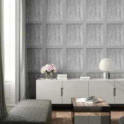 Alternative view of Grey Marble Effect Panel Wallpaper Muriva Modern Contemporary
