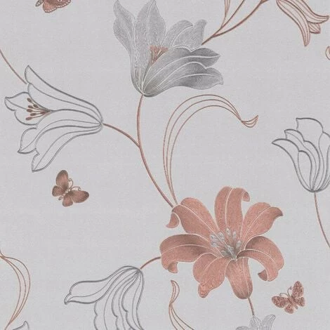 MURIVA Amelia Wallpaper Rose Gold Silver Heavy Weight Vinyl Metallic Textured 1 MURIVA Amelia Wallpaper Rose Gold Silver Heavy Weight Vinyl Metallic Textured