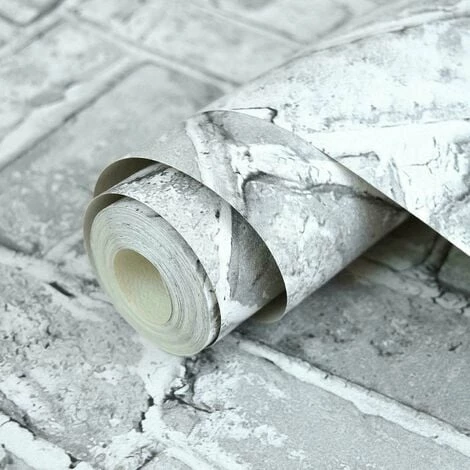 MURIVA Industrial Distressed Herringbone Brick Grey Textured 3D Effect Wallpaper 174502 2 MURIVA Industrial Distressed Herringbone Brick Grey Textured 3D Effect Wallpaper 174502 - Image 2