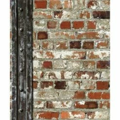 Muriva Rustic Loft Brick Rustic Wallpaper Beam Steel Rivets Industrial 102540
