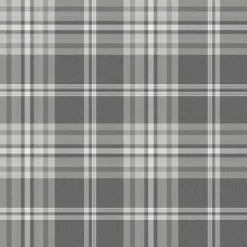 MURIVA Catherine Lansfield Designer Kelso Check Tartan Grey Silver Wallpaper 165523
