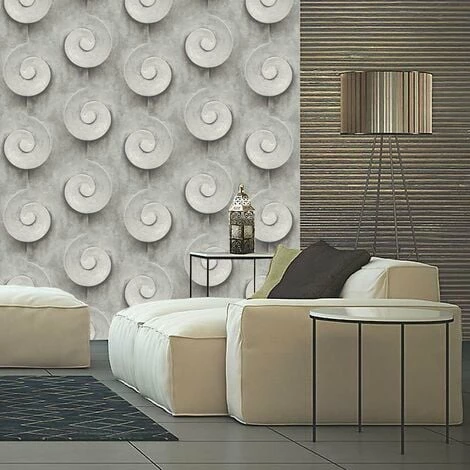 Stone Moulding Wallpaper Muriva Vinyl Paste The Wall Grey Concrete Effect 4 Stone Moulding Wallpaper Muriva Vinyl Paste The Wall Grey Concrete Effect - Image 4