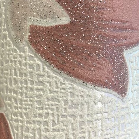 Freya Floral Wallpaper Muriva Textured Vinyl Red White Glitter Flower Natural 3 Freya Floral Wallpaper Muriva Textured Vinyl Red White Glitter Flower Natural - Image 3