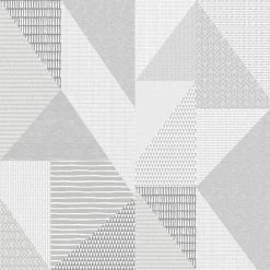 Catherine Lansfield Larsson Geo Triangle Patchwork Grey 165560 Muriva Wallpaper