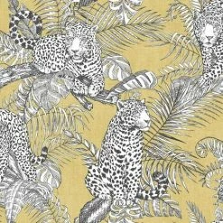 Muriva Darcy James Collection Mamboa Tropical Leopard Ochre 173522 Wallpaper