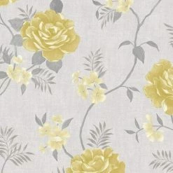 Muriva Rosalind Floral Ochre /Y Ellow Wallpaper 173502
