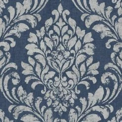 Darcy James Collection Eleanor Metallic Damask Blue 173513 Muriva Wallpaper
