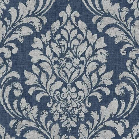 Darcy James Collection Eleanor Metallic Damask Blue 173513 Muriva Wallpaper 1 Darcy James Collection Eleanor Metallic Damask Blue 173513 Muriva Wallpaper