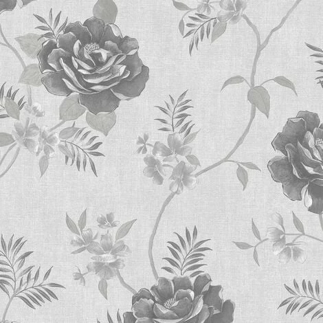 Muriva Darcy James Rosalind Grey Wallpaper 173501 - Modern Floral Trail Leaf 1 Muriva Darcy James Rosalind Grey Wallpaper 173501 - Modern Floral Trail Leaf