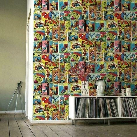 MURIVA Marvel Avengers Wallpaper Multi Coloured Hulk Thor Ironman Comic Strip Kids Room 159501 2 MURIVA Marvel Avengers Wallpaper Multi Coloured Hulk Thor Ironman Comic Strip Kids Room 159501 - Image 2