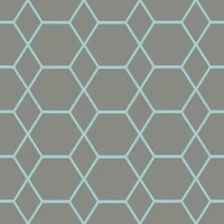 Muriva Casca Geometric Wallpaper (10m X 53cm) (Charcoal/Blue)